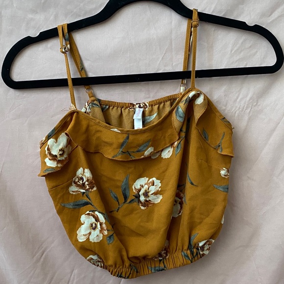 Xhilaration Mustard Floral Camisole - Picture 1 of 1